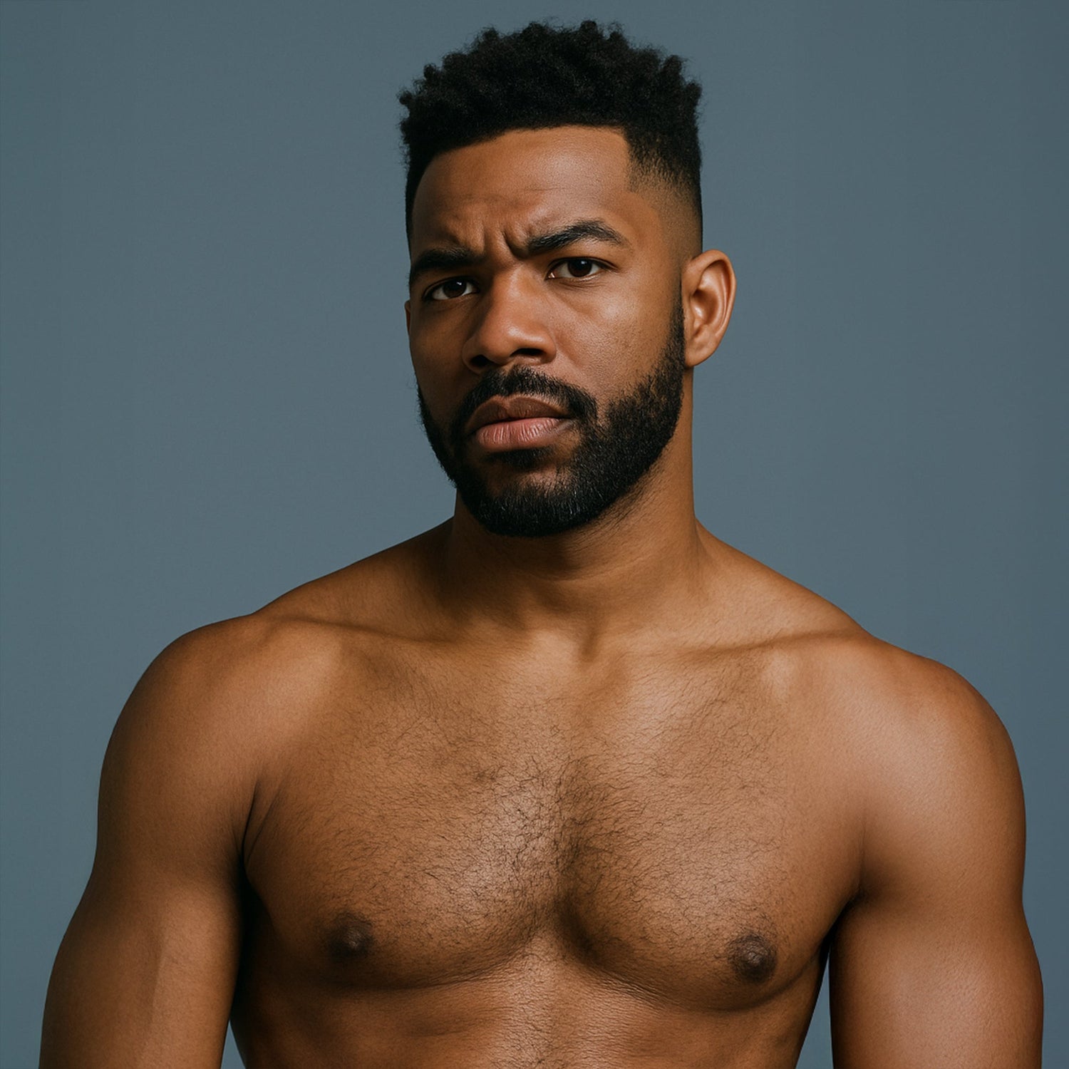 Man with groomed chest